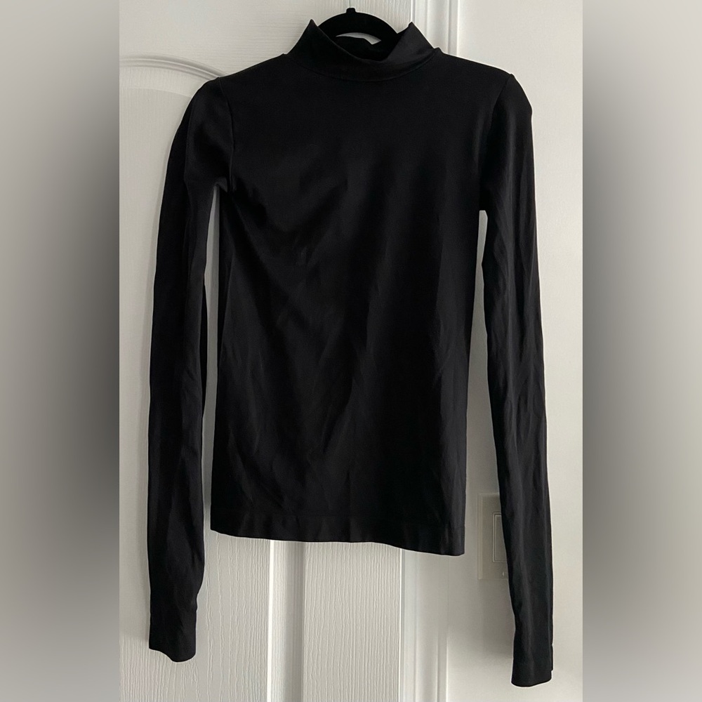 Free People Jet Black Long Sleeve Tee